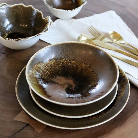 Assiette creuse Saturne marron — Ogo living — photo 2