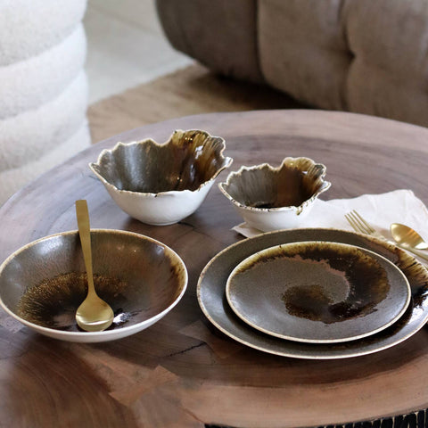 Assiette creuse Saturne marron — Ogo living — photo 3