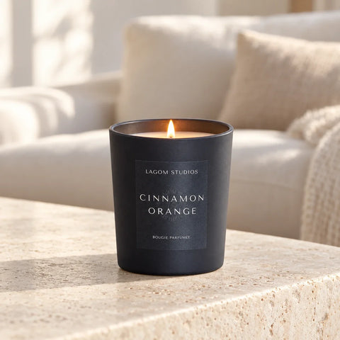 Bougie cannelle orange — salon
