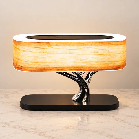 Arbre de lumière sur marbre beige