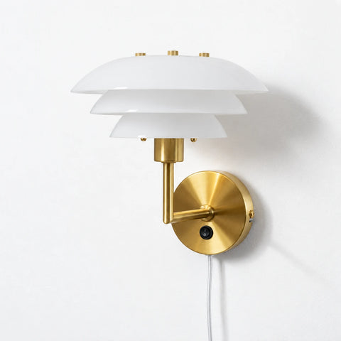 Applique DL20 opale laiton — eteinte