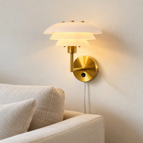 Applique DL20 opale laiton — ambiance