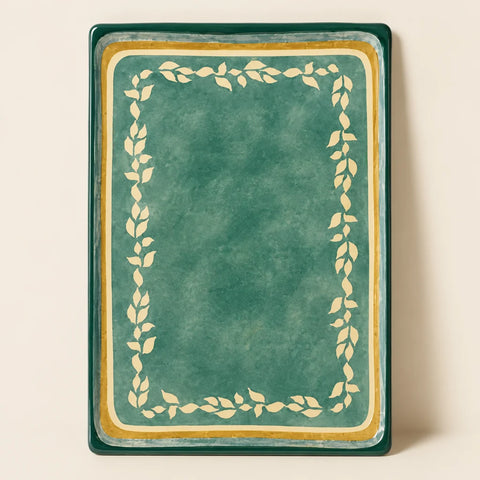 Plat Capria faïence verte — vue de face