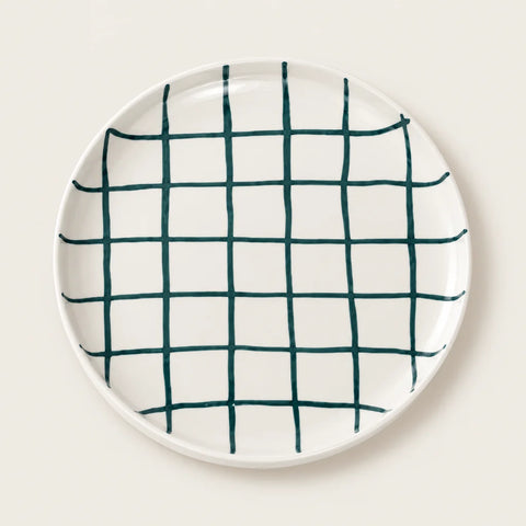 Assiette Grid vert doux — vue de face