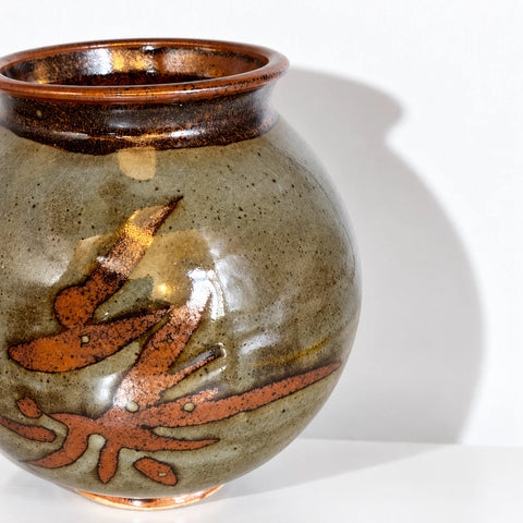Vase boule grès végétal — detail