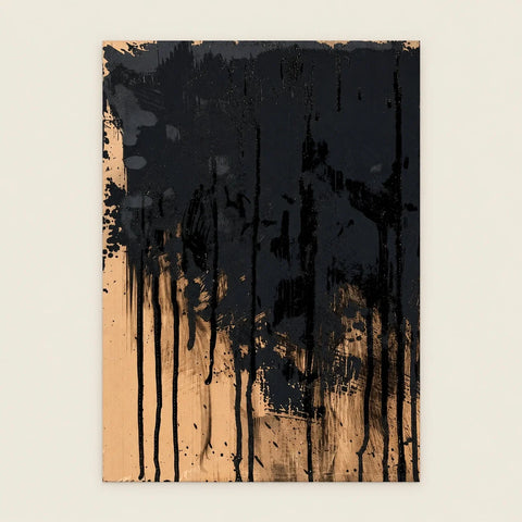 Affiche coulures noires abstraites — vue seule