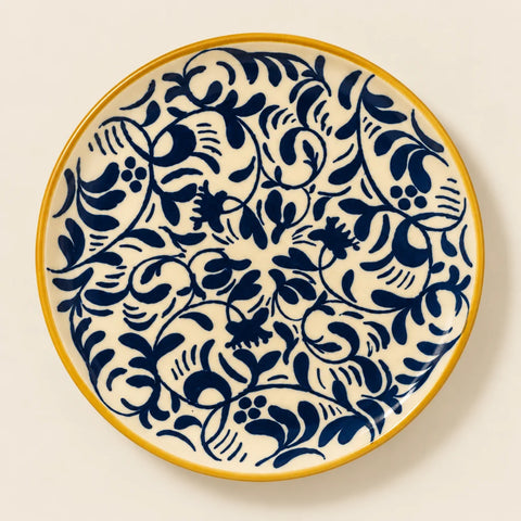 Assiette dessert Héraclée bleue — vue de face