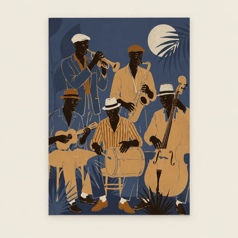 Affiche orchestre jazz nocturne — vue seule