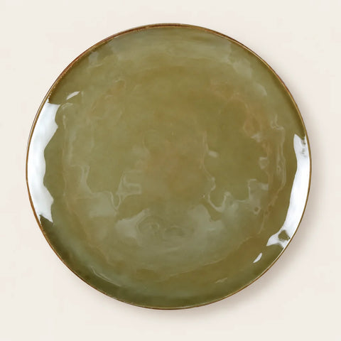 Assiette plate kaki — vue de face