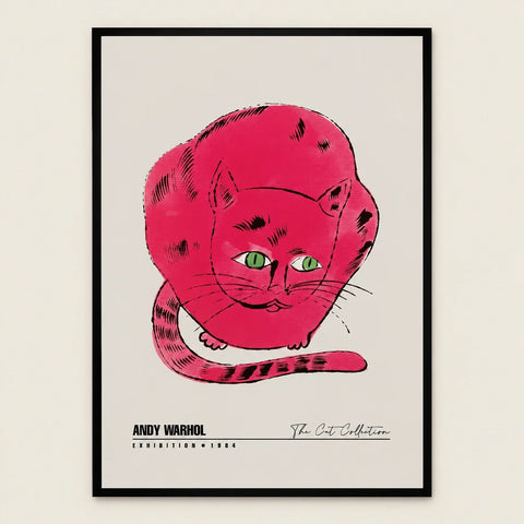 Affiche chat rose — vue seule