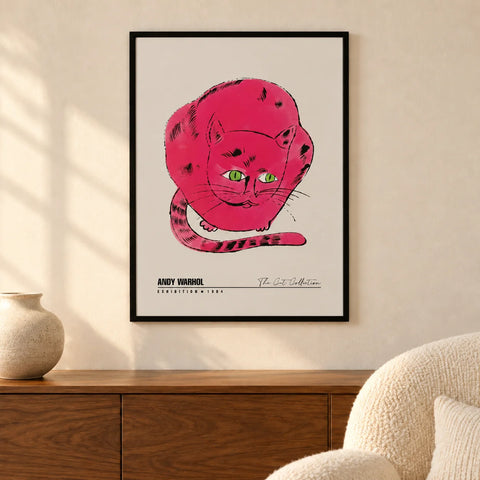 Affiche chat rose — ambiance