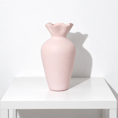 Vase Fleur céramique rose — trois quarts