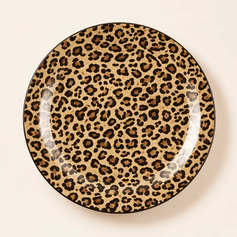 Assiette dessert Leopard beige — vue de face