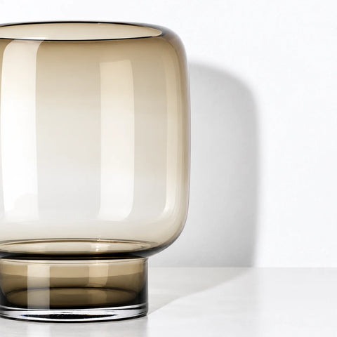 Vase Cube verre fumé — detail