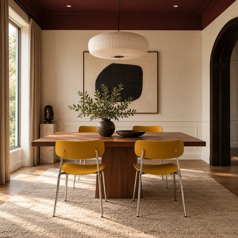 Chaise Doja ocre métal — salon table 4