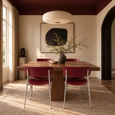 Chaise Doja bordeaux métal — salon table 4