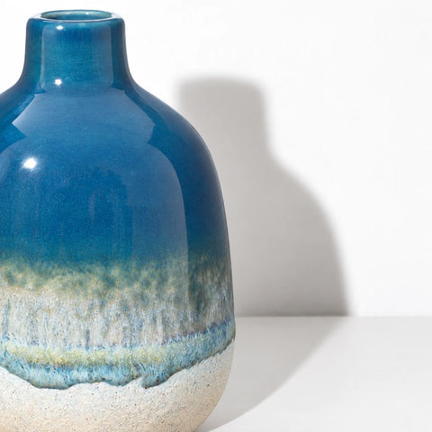 Vase Mojave bleu émaillé — detail