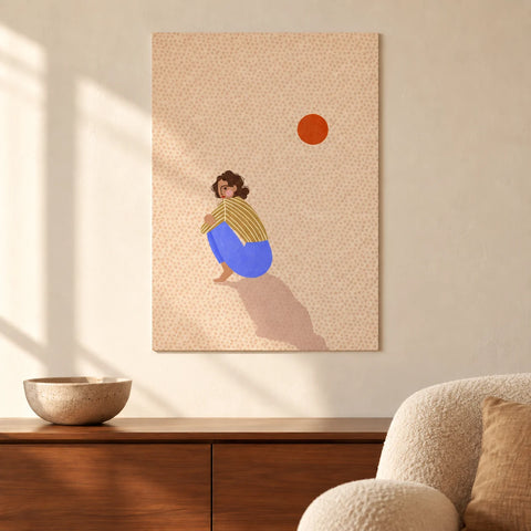 Affiche femme pensive solaire — ambiance