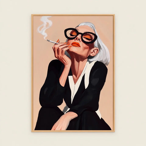 Affiche femme en smoking — vue seule