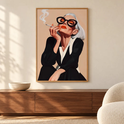 Affiche femme en smoking — ambiance