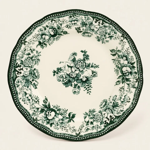 Assiette dessert Faustine verte — vue de face