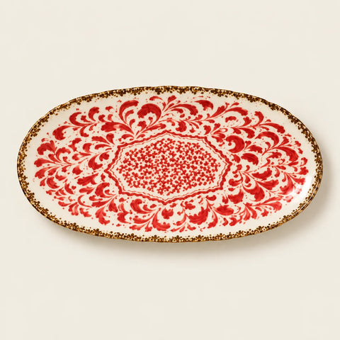 Assiette Palazzo porcelaine rouge — vue de face