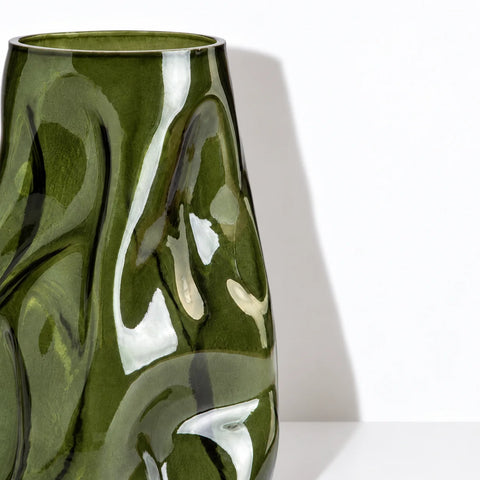 Vase Evara verre vert — detail