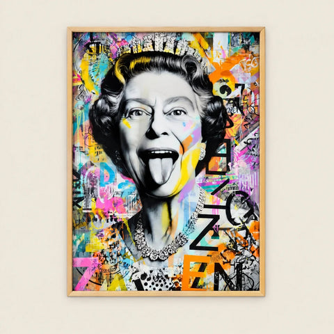 Affiche reine graffiti colorée — vue seule