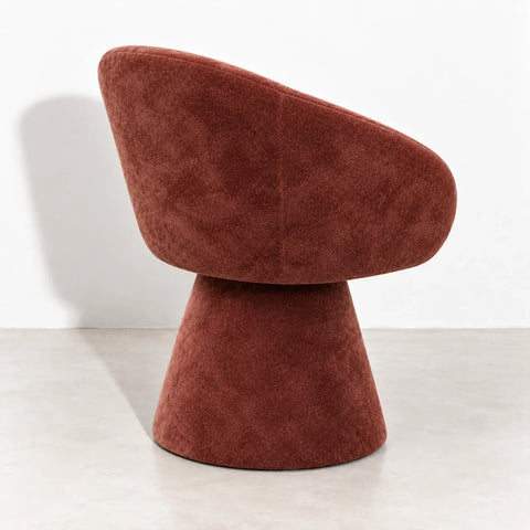 Fauteuil Alba chenille cerise — vue arriere