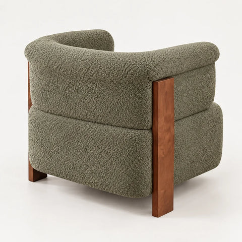 Fauteuil bouclé vert — vue arriere