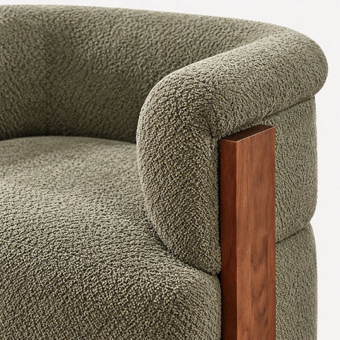 Fauteuil bouclé vert — detail matiere