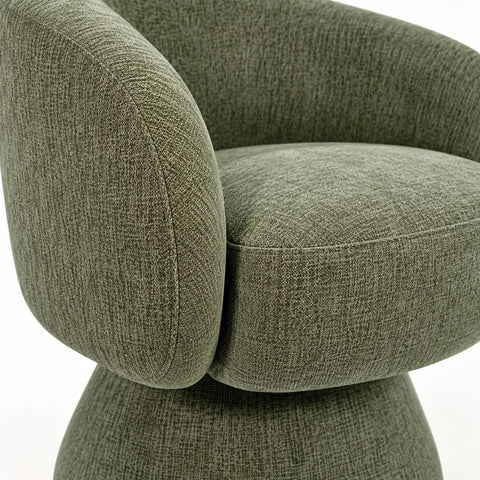 Fauteuil Manon chenille kaki — detail matiere
