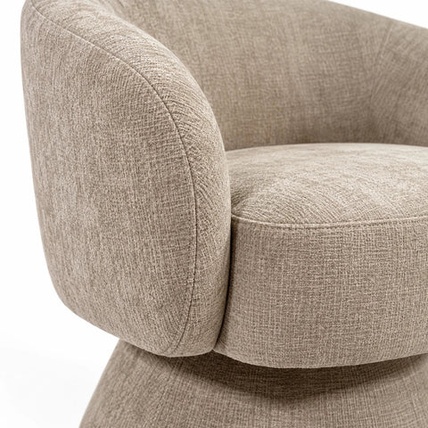 Fauteuil Manon chenille taupe — detail matiere