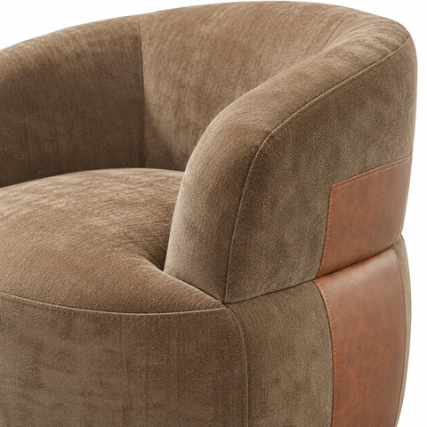 Fauteuil pivotant marron — detail matiere