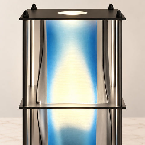 Lampe A-01 aluminium bleu — détail de l’abat-jour