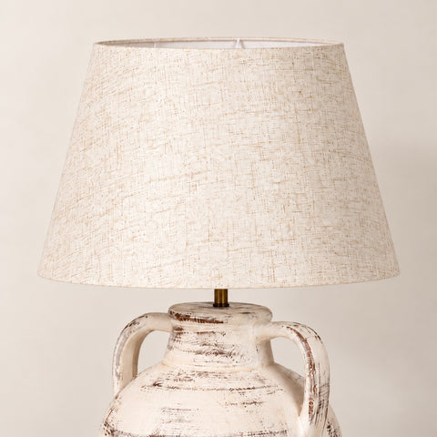 Lampe céramique grise contemporaine — détail de l’abat-jour