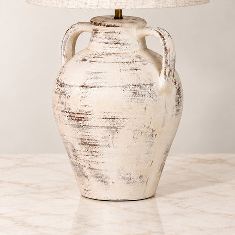 Lampe céramique grise contemporaine — détail du pied