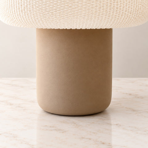 Lampe champignon beige texturé — detail pied