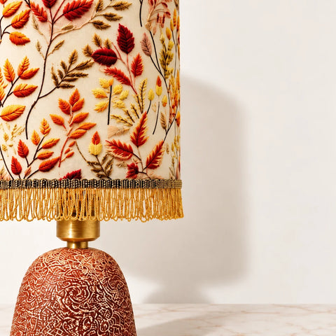 Lampe Feuilles orange — gros plan
