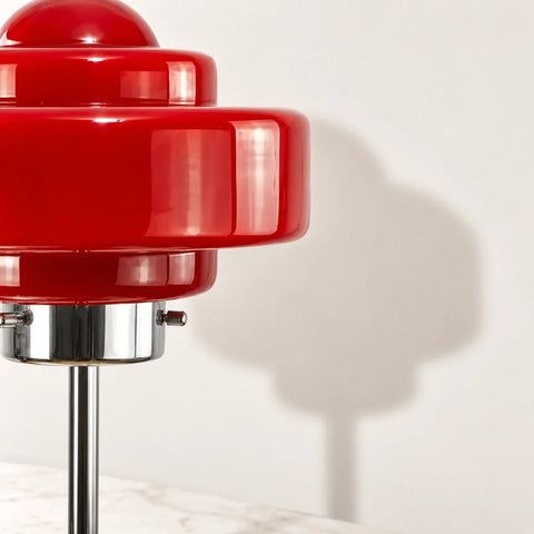 Lampe Zéni verre métal chromé — gros plan