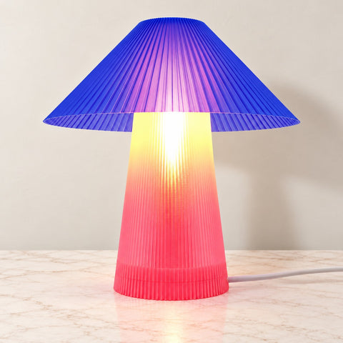 Lampe Shroom rose bleue — vue rapprochée