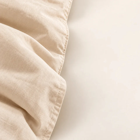Housse Deyá popeline beige — detail textile