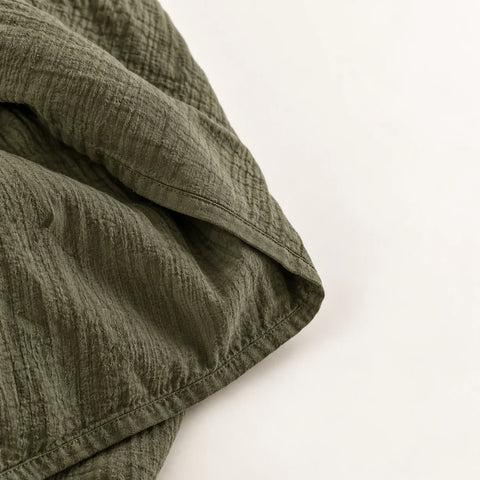 Housse gaze coton kaki — detail textile