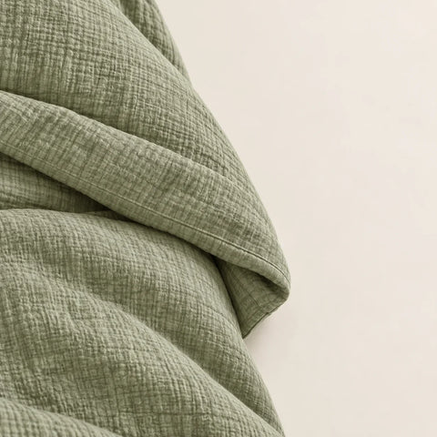 Parure Lark coton eucalyptus — detail textile