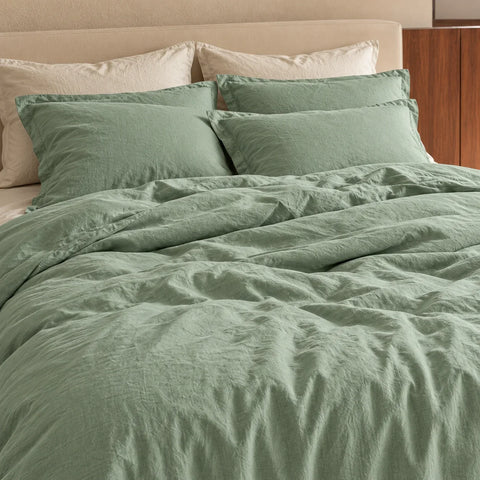 Housse Organic chanvre céladon — zoom moyen