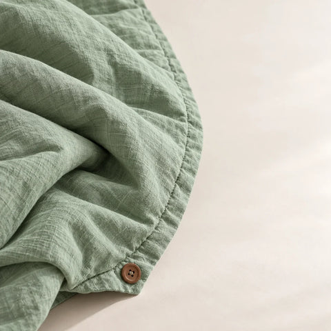 Housse Organic chanvre céladon — detail textile