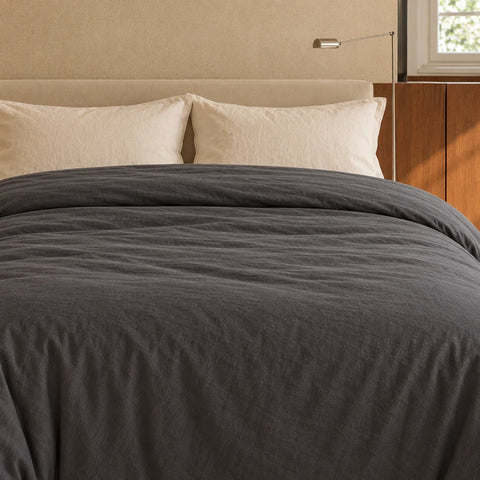 Housse percale lavée gris Magnet — zoom moyen