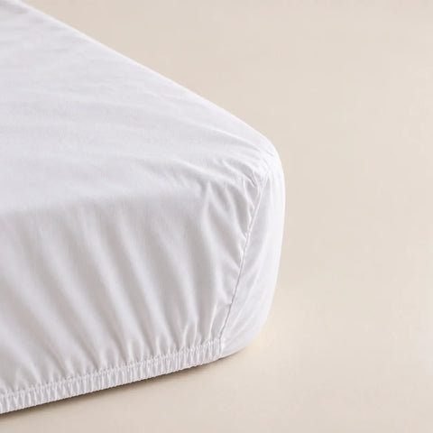 Drap-housse Porto percale blanc — detail textile