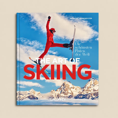 L’art du ski sur fond beige uni