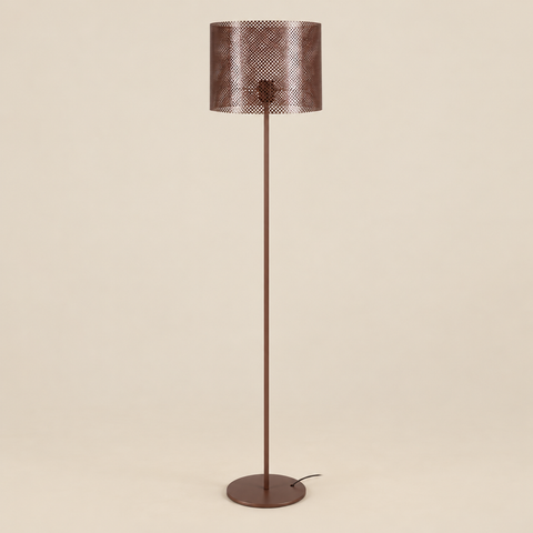 Lampadaire Lacy métal marron sur fond beige